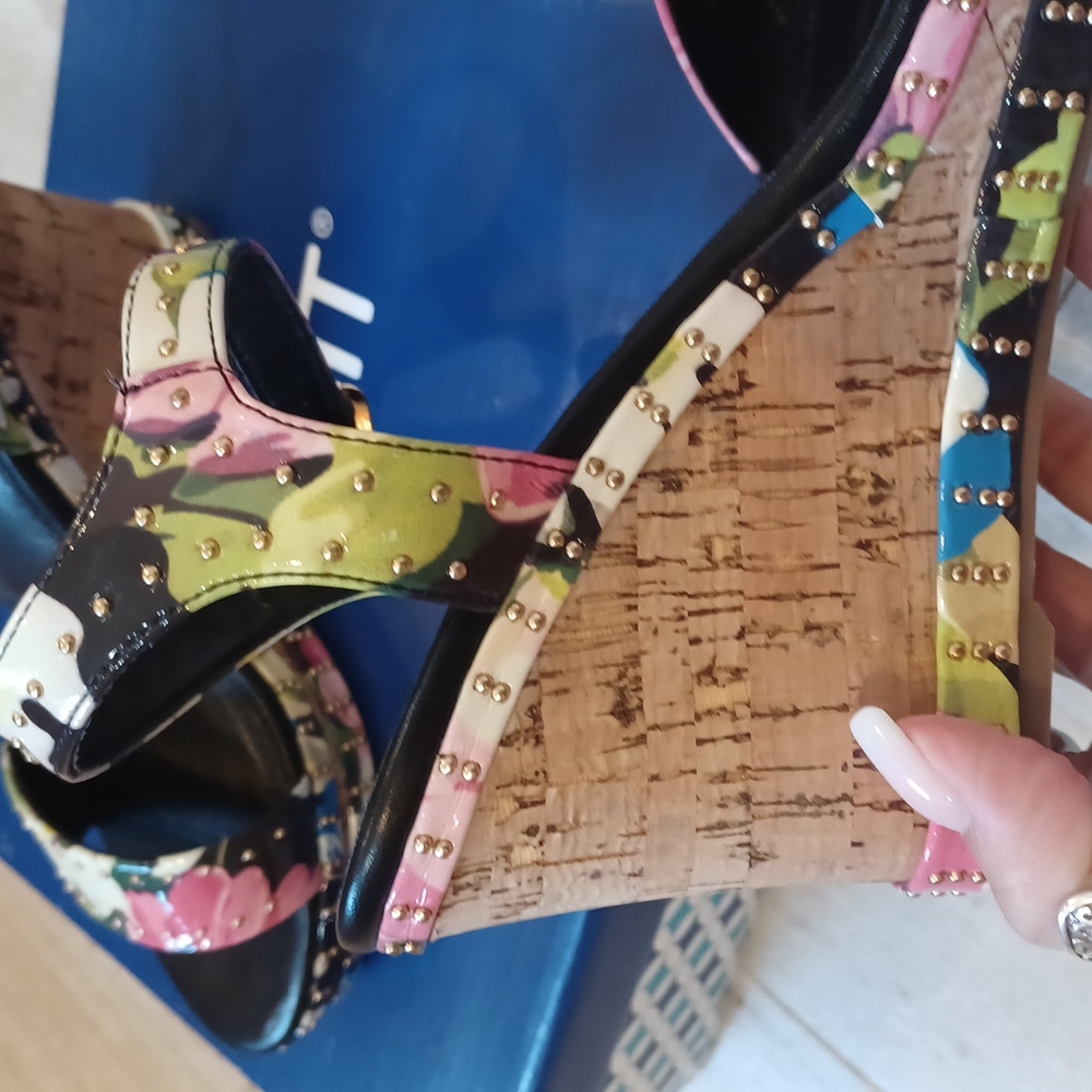 Limelight Rafaella Black Multi-Colored Wedges - Picture 6 of 11
